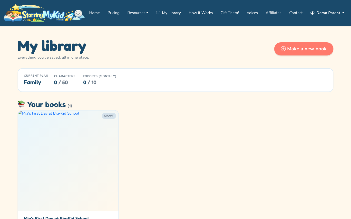 Use the dashboard to find in-progress and finished books before reviewing or sharing.